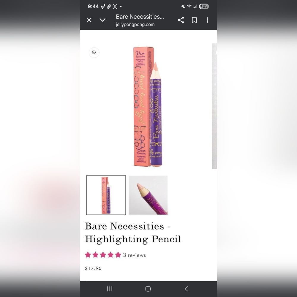Jelly Pong Pong Bare Necessities Highlighting Pencil - Pink and Purple